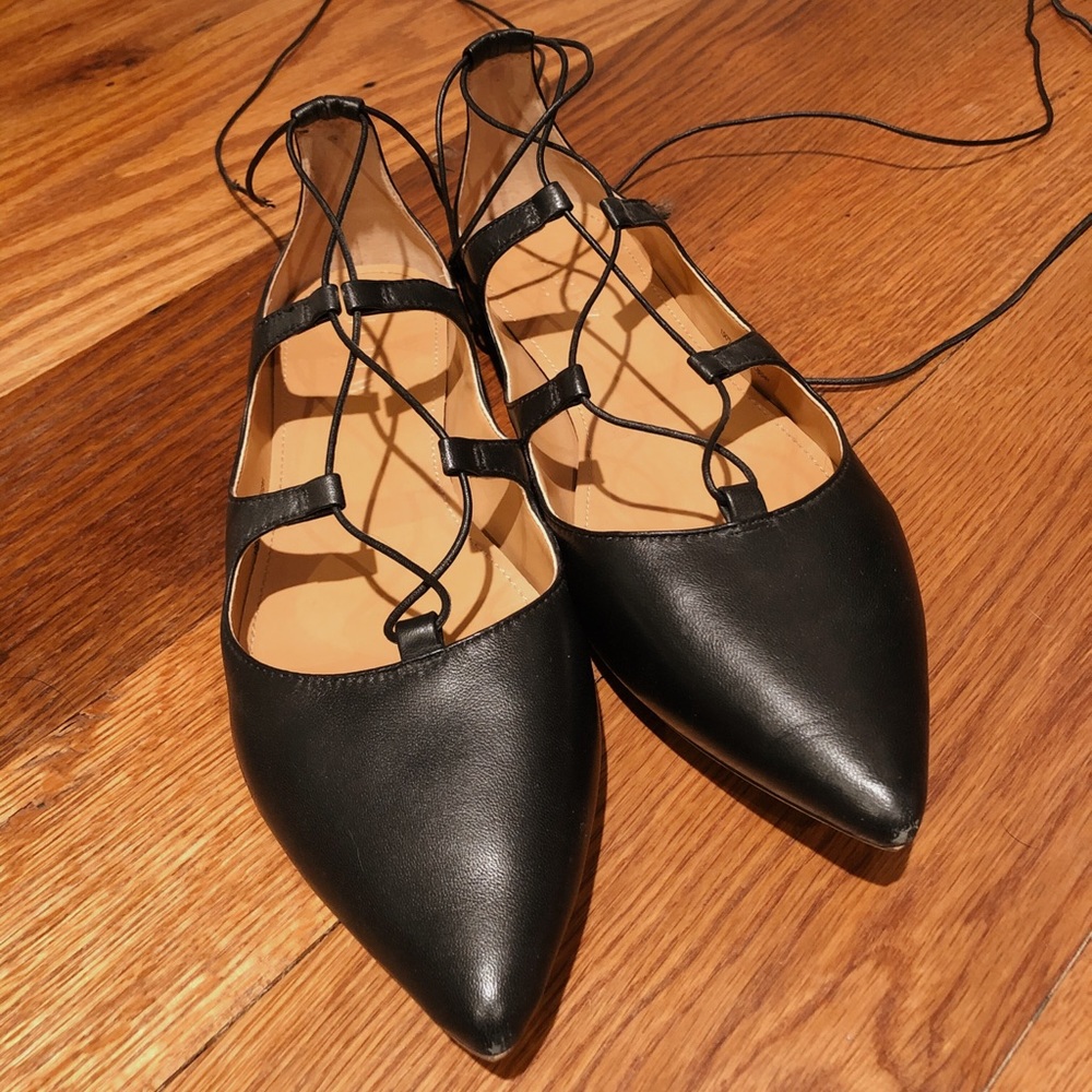 Jcrew lace up flats